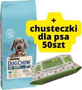 Purina PURINA Dog Chow Puppy Large Breed Turkey 14kg + Chusteczki pielęgnacyjne 50szt 1