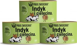 Paka Zwierzaka Paka Zwierzaka- karma mokra Indyk i cielęcina 3x200g 1