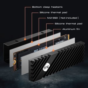 Radiator do dysku SSD M.2 PS5 PC EZDIY-FAB NVME Termopad 5