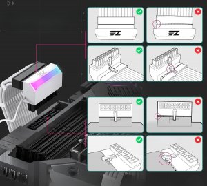 Złącze adapter przedłużka ATX 24 PIN ARGB do Płyty głównej 90 stopni 5