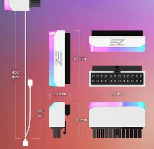 Złącze adapter przedłużka ATX 24 PIN ARGB do Płyty głównej 90 stopni 7