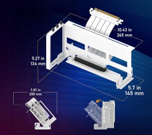Uchwyt do karty graficznej Regulowany EZDIY-FAB Riser Biały PCIE 4.0 Vertical GPU 5