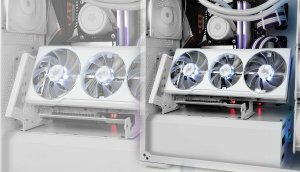 Uchwyt do karty graficznej Regulowany EZDIY-FAB Riser Biały PCIE 4.0 Vertical GPU 6