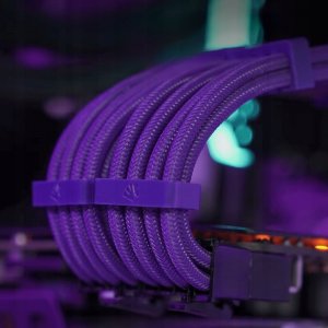 AsiaHorse Zestaw przedłużaczy kabli do zasilacza ATX 4 KIT Fioletowe 18 AWG AsiaHorse Sleeved 3