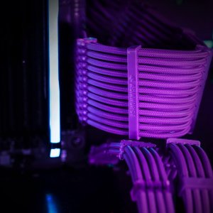 AsiaHorse Zestaw przedłużaczy kabli do zasilacza ATX 4 KIT Fioletowe 18 AWG AsiaHorse Sleeved 4