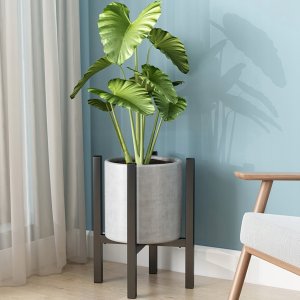 Strado Kwietnik regulowany metalowy stelaż stojak do kwiatów PILLAR (Czarny) 2