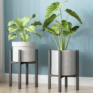 Strado Kwietnik regulowany metalowy stelaż stojak do kwiatów PILLAR (Czarny) 3