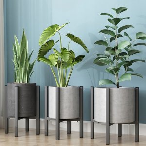 Strado Kwietnik regulowany metalowy stelaż stojak do kwiatów PILLAR (Czarny) 4