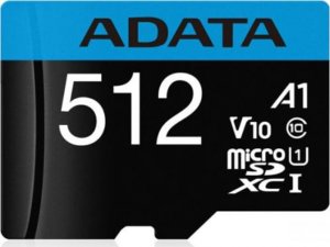 Karta ADATA ADATA MEMORY MICRO SDXC 512GB W/AD,/AUSDX512GUICL10A1-RA1 1