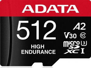 Karta ADATA High Endurance MicroSDXC 512 GB Class 10 UHS-I/U3 A2 V30 (AUSDX512GUI3V30SHA2-RA1) 2