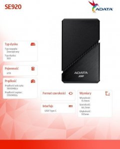 Dysk zewnętrzny SSD ADATA SE920 4TB Czarny (SE920-4TCBK) 9