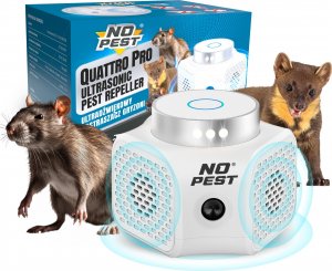 NO PEST Ultradźwiękowy Odstraszacz Myszy Szczurów Quattro Pro Odstraszacz na Myszy Szczury Gryzonie 1