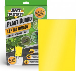 NO PEST Lep do Doniczek Szklarni Sadów 10,5x7,3cm (12 szt) Pułapki Lepowe Lepy na Mszyce Ziemiórki Muszki Mrówki i Inne Szkodniki Roślin 12