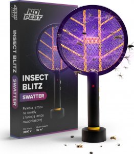 NO PEST Elektryczna Packa Paletka Łapka Insect Swatter Lampa Owadobójcza Lampa na Komary Muchy Ćmy i Inne Owady 9