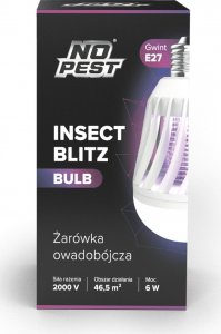 NO PEST Lampa Żarówka Owadobójcza Insect Bulb Lampa na Komary Muchy Meszki Ćmy Mole Osy i Inne Owady 12
