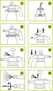 NO PEST Opryskiwacz Ciśnieniowy Ręczny Ogrodowy 2L Spryskiwacz Opryskiwacz z Regulowaną Dyszą 15