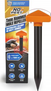 NO PEST Solarny Ultradźwiękowy Odstraszacz Kretów (2 szt) Thor Hammer Odstraszacz na Krety Nornice Węże do 1800 m 2