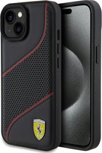 Ferrari Ferrari FEHCP15SPWAK iPhone 15 / 14 / 13 6.1" black/black hardcase Perforated Waves Metal Logo 1