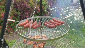 Grillpal Ruszt 80 cm INOX Podwieszany Z Łańcuchem Do Grilla Trójnożnego 7