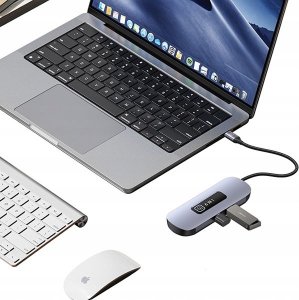 HUB USB Usams USAMS Adapter HUB 6in1 2xUSB 3.0/TF/SD/USB-C/HDMI PD100W gray/tarnish SJ642HUB01 (US-SJ642) 3