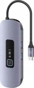 HUB USB Usams USAMS Adapter HUB 6in1 2xUSB 3.0/TF/SD/USB-C/HDMI PD100W gray/tarnish SJ642HUB01 (US-SJ642) 4