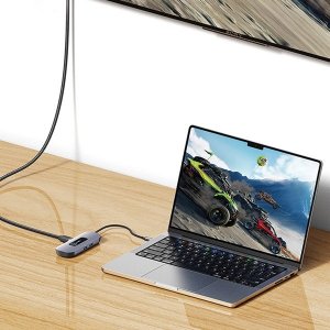 HUB USB Usams USAMS Adapter HUB 6in1 2xUSB 3.0/TF/SD/USB-C/HDMI PD100W gray/tarnish SJ642HUB01 (US-SJ642) 5