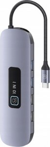 HUB USB Usams USAMS Adapter HUB 10in1 3xUSB 3.0/TF/SD/USB-C/HDMI/RJ45/VGA PD100W gray/tarnish SJ644HUB01 (US-SJ644) 2
