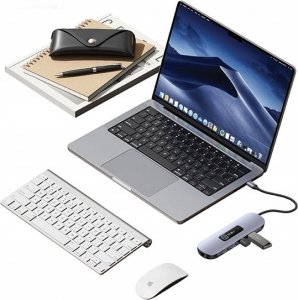 HUB USB Usams USAMS Adapter HUB 10in1 3xUSB 3.0/TF/SD/USB-C/HDMI/RJ45/VGA PD100W gray/tarnish SJ644HUB01 (US-SJ644) 4