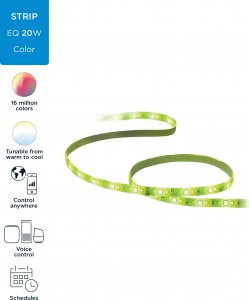 Taśma LED WiZ WiZ 2m RGB extendable strip,20W,2700-6500 (RGB),IP20,white 2