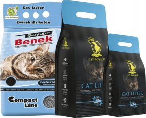 Żwirek dla kota Benek MIX Żwirków Benek, Cat Royale - Naturalny 25l 1