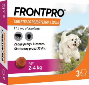 Frontpro Frontpro tabletki na pchły i kleszcze S 11,3mg 2-4kg x 3tabl 1