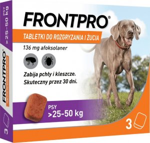 Frontpro Frontpro tabletki na pchły i kleszcze XL 136mg 25-50kg x 3tabl 1