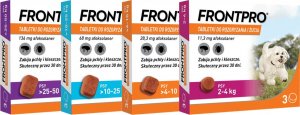 Frontpro Frontpro tabletki na pchły i kleszcze XL 136mg 25-50kg x 3tabl 2