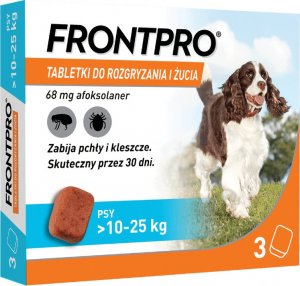 Frontpro Frontpro tabletki na pchły i kleszcze L 68mg 10-25kg x 3tabl 1