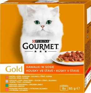 Purina Purina Gourmet Gold kawałki w sosie mix(kaczka, pstrąg, królik, cielęcina) 8x85g 1