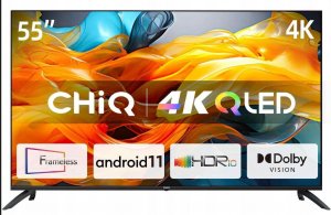 Telewizor CHiQ CHiQ U55QG7L TV 55", Ultra HD (4K), QLED, Smart, Android 11, HDR10, 3x HDMI, 2x USB 1