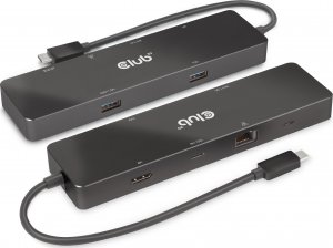 HUB USB Club 3D Club 3D dokovací stanice USB-C 3.2 Gen1 6in1 Hub 1x USB-C Video 4K60Hz, 1x HDMI 4K60Hz, 2x USB-A, USB-C PD 100W, RJ45 5