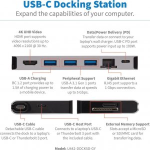 Stacja/replikator Eaton USB-C (U442-DOCK5D-GY) 12