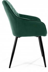 Fabryka Mebli Akord 2x Welurowe krzesło tapicerowane pikowane SJ.082 Butelkowa Zieleń 4