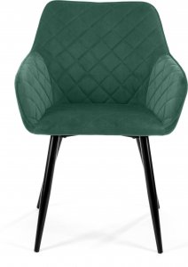 Fabryka Mebli Akord 2x Welurowe krzesło tapicerowane pikowane SJ.082 Butelkowa Zieleń 6