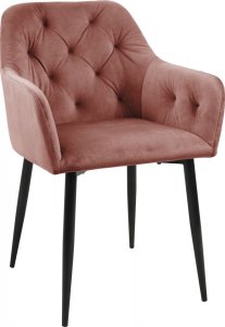 Fabryka Mebli Akord 2x Welurowe krzesło tapicerowane pikowane glamour SJ.030 Różowe 2