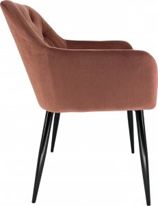 Fabryka Mebli Akord 2x Welurowe krzesło tapicerowane pikowane glamour SJ.030 Różowe 5