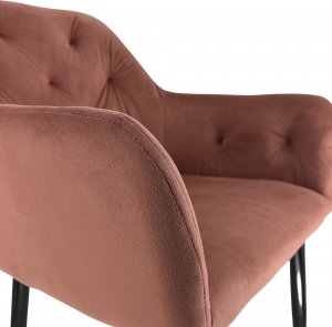 Fabryka Mebli Akord 2x Welurowe krzesło tapicerowane pikowane glamour SJ.030 Różowe 7