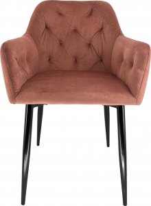 Fabryka Mebli Akord 2x Welurowe krzesło tapicerowane pikowane glamour SJ.030 Różowe 8