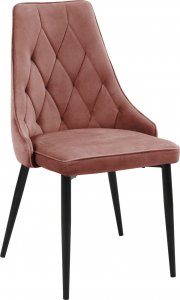 Fabryka Mebli Akord Welurowe krzesło tapicerowane pikowane SJ.054 Różowe 1