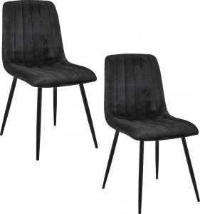 Fabryka Mebli Akord 2x Welurowe krzesło tapicerowane pikowane glamour SJ.9 Czarne 1