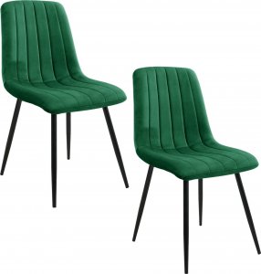 Fabryka Mebli Akord 2x Welurowe krzesło tapicerowane pikowane glamour SJ.9 Butelkowa Zieleń 1