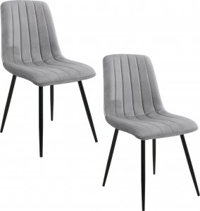 Fabryka Mebli Akord 2x Welurowe krzesło tapicerowane pikowane glamour SJ.9 Szare 1