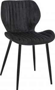 Fabryka Mebli Akord Welurowe krzesło tapicerowane pikowane glamour SJ.17 Czarne 1