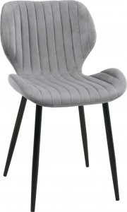Fabryka Mebli Akord Welurowe krzesło tapicerowane pikowane glamour SJ.17 Szare 1